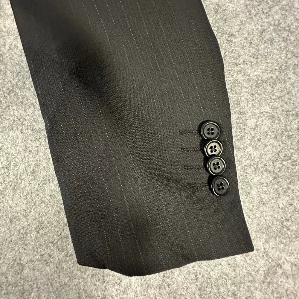 Ermenegildo Zegna Saks Fifth Avenue Blazer Mens 38 Black Wool Slim Fit